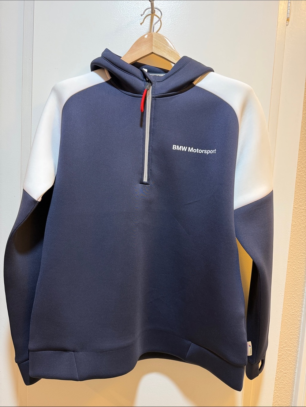 BMW Navy and White Zip-Up Motorsport Hoodie